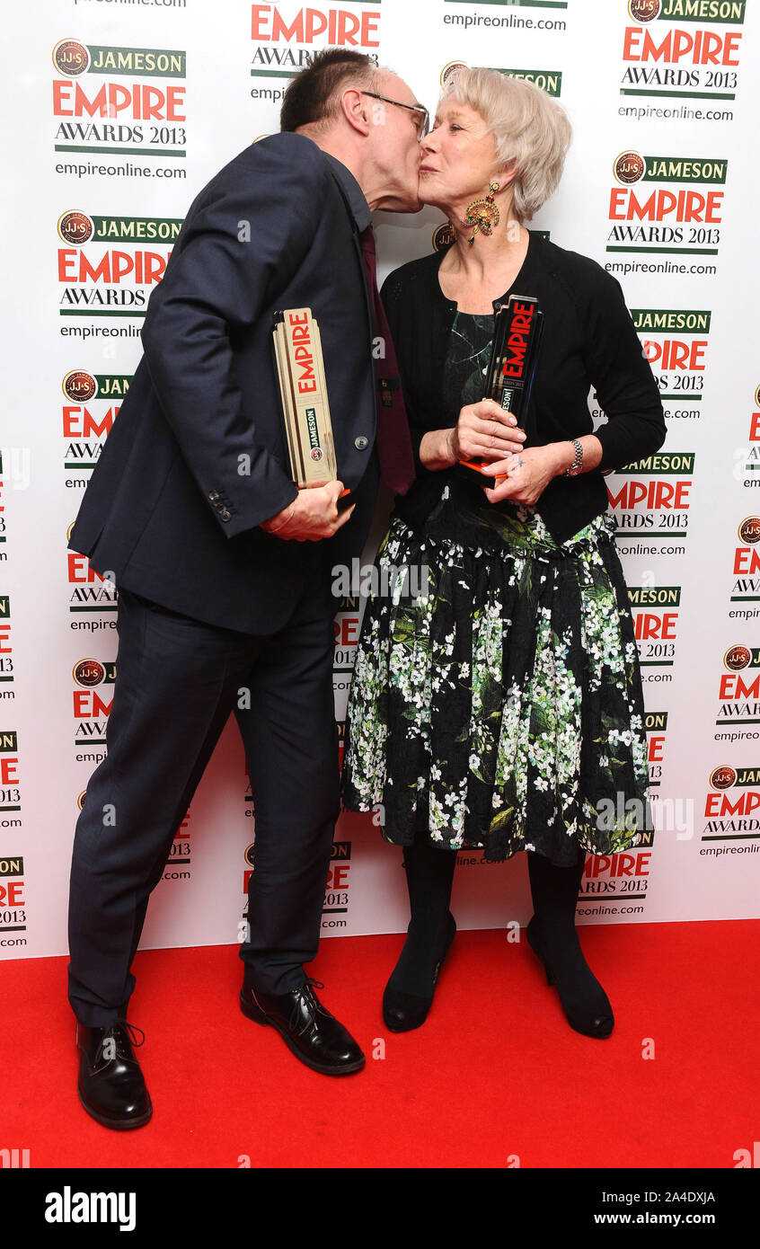 Photo Must Be Credited ©Kate Green/Alpha Press 077037 24/03/2013 Danny Boyle & Helen Mirren Jameson Empire Film Awards 2013 Grosvenor Hotel London Stock Photo