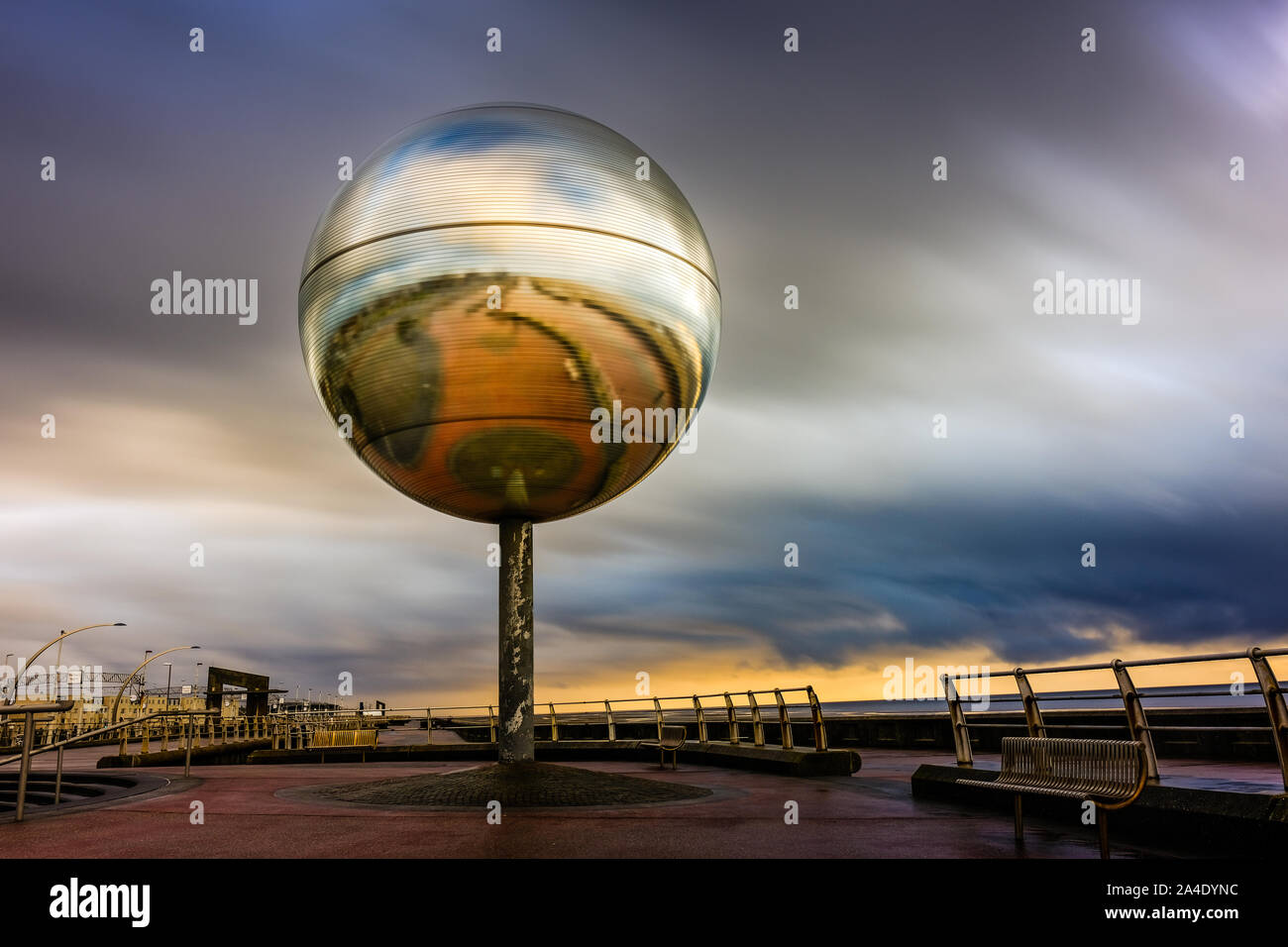 The giant Mirror Ball on Blackpool Promenade Stock Photo Alamy