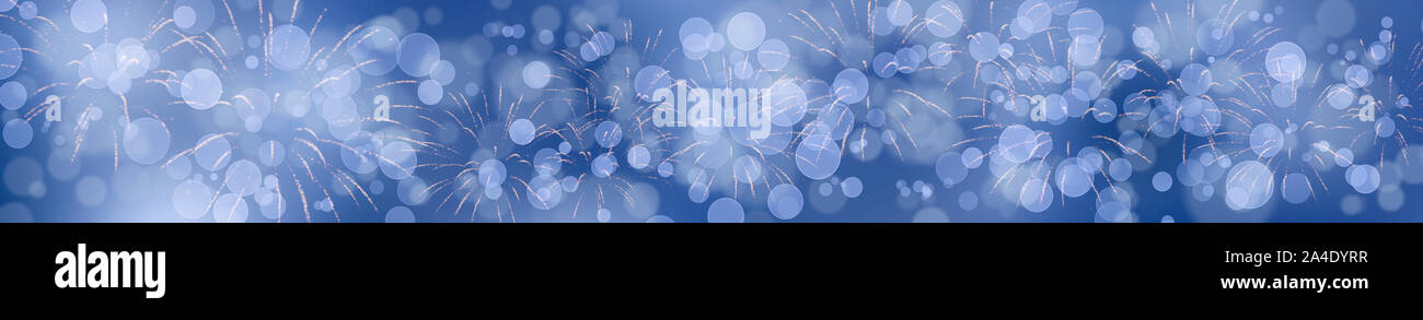 Blue New Year's Eve background in wide format Stock Photo