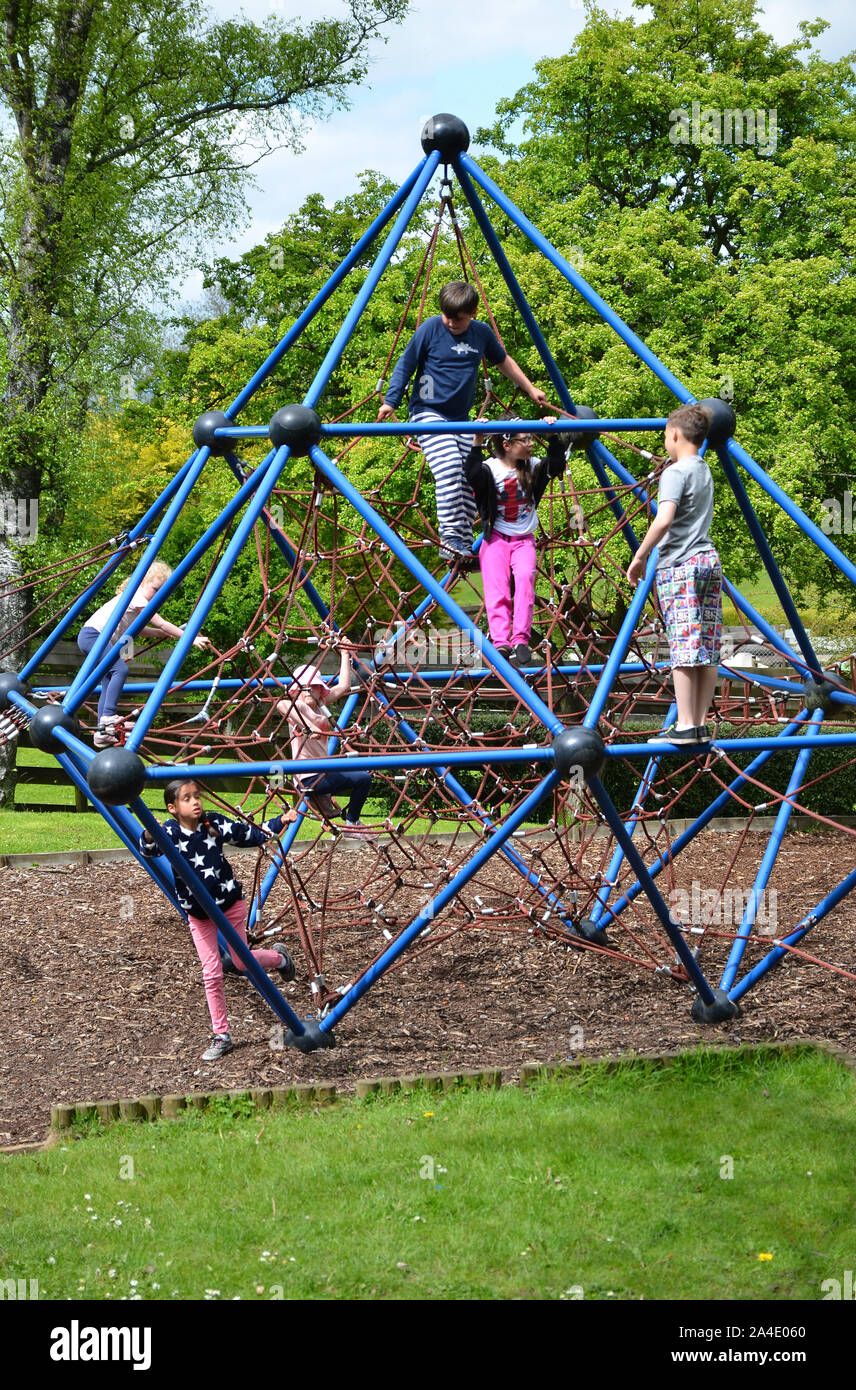 Children on climbing frame Stock Photo Alamy