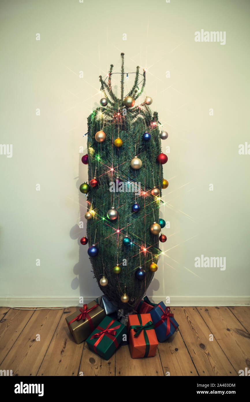 Decorated and wrapped christmas bauble Stock Photo