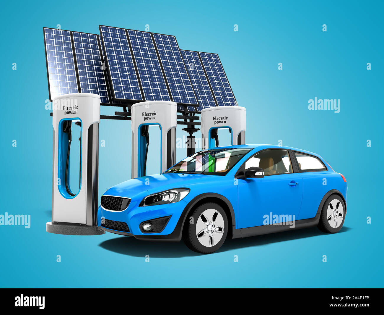Refueiling Car Refueling Blue Car Hydrogen Cars | Fuel Cell Electric Vehicles