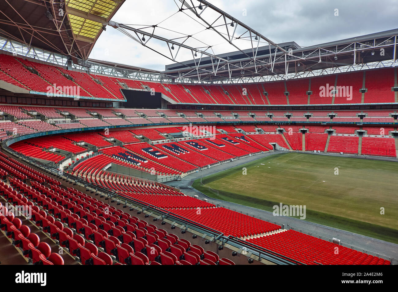 Wembley stadium is a football stadium in Wembley, London, which opened in 2007. Stock Photo