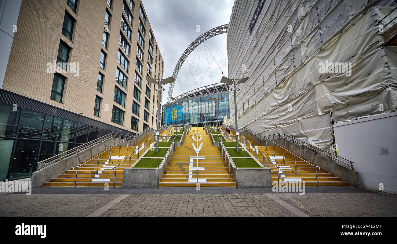 Wembley stadium is a football stadium in Wembley, London, which opened in 2007. Stock Photo
