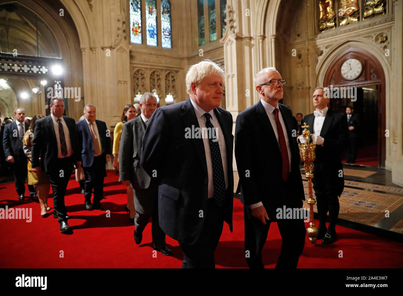 Prime Minister Boris Johnson (centre left) and Labour leader Jeremy