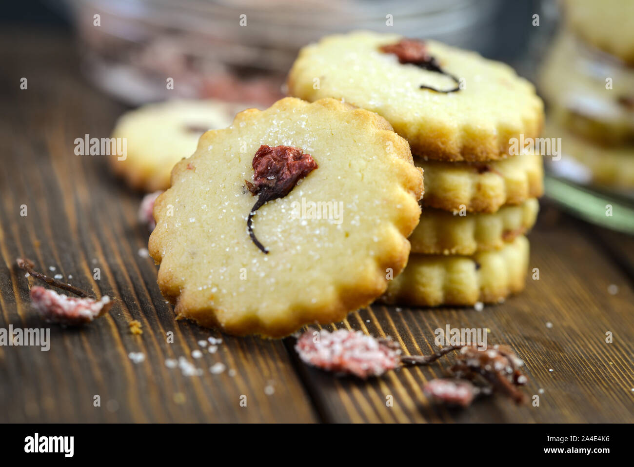 Japanese style sakura cookies Stock Photo Alamy