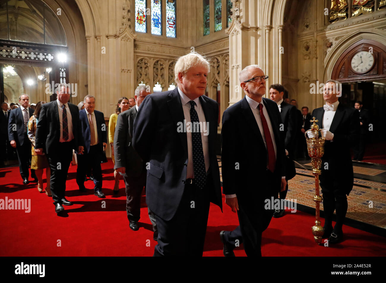 Prime Minister Boris Johnson (centre left) and Labour leader Jeremy