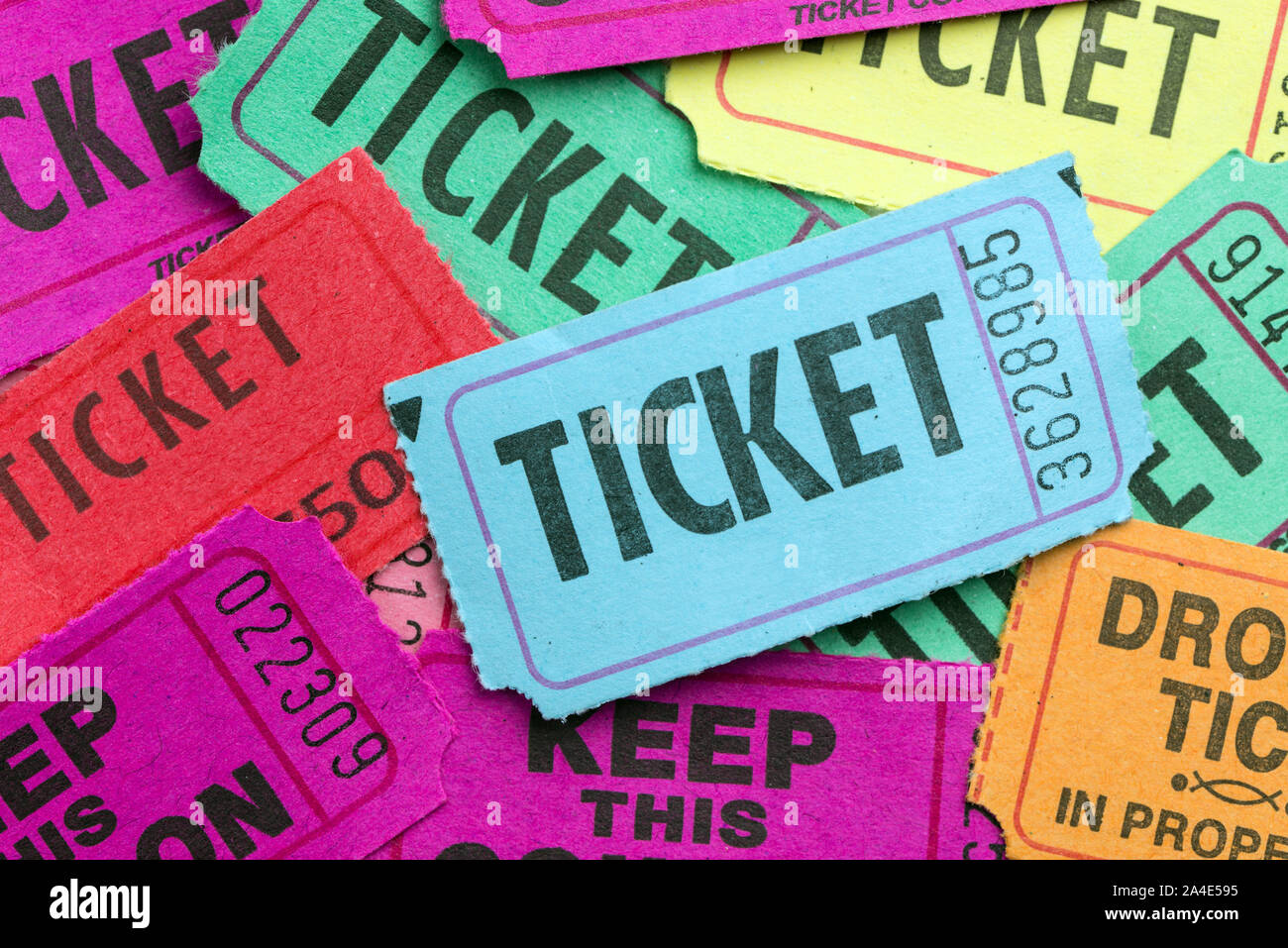 Multiple color tickets Stock Photo Alamy