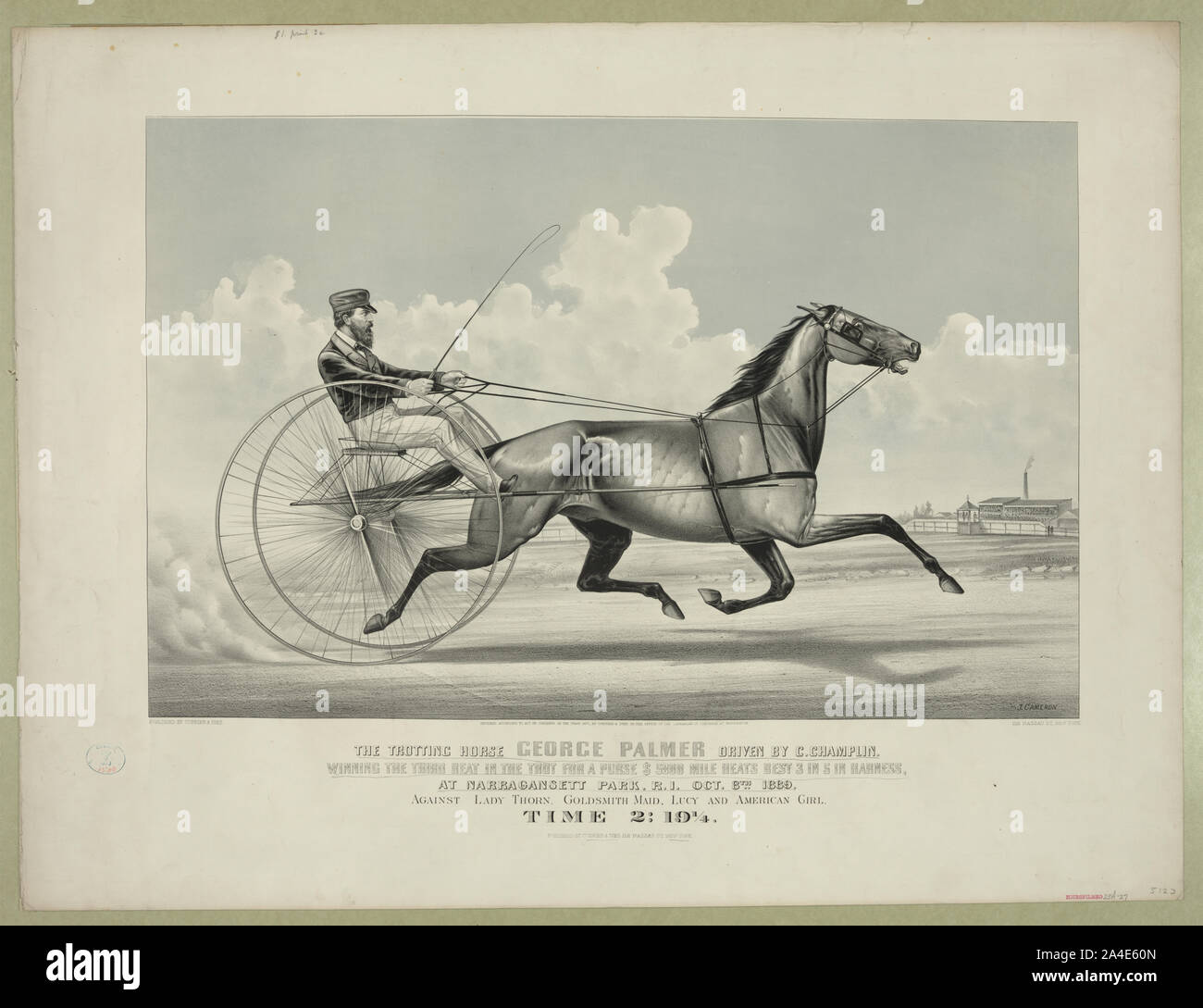 The  trotting horse George Palmer driven by C. Champlin Stock Photo