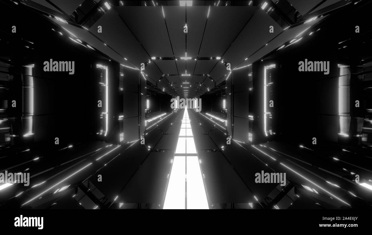 futuristic scifi tunnel corridor with nice glowing lights 3d ...
