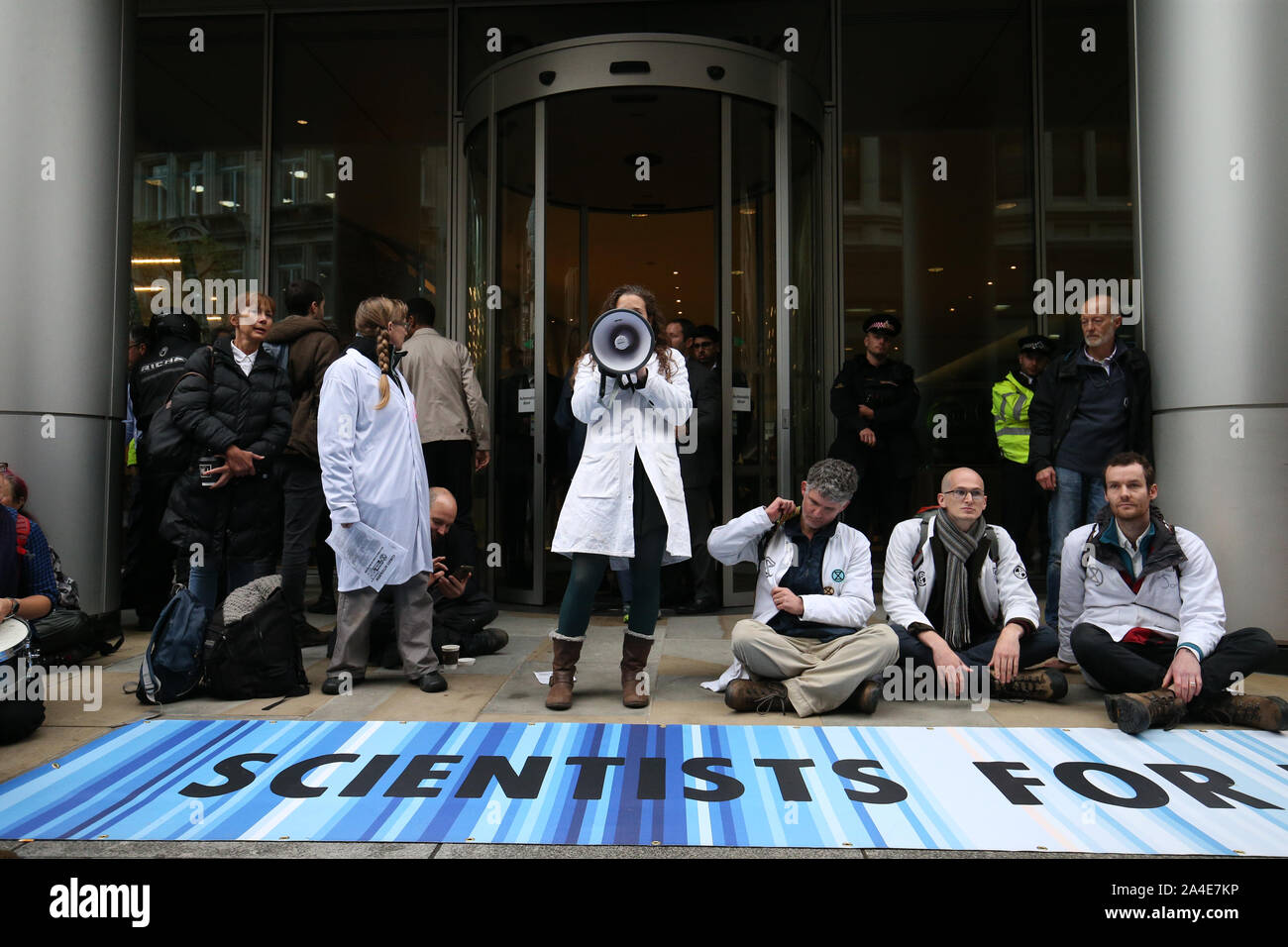 Protesters outside the BlackRock headquarters in Throgmorton Avenue in ...
