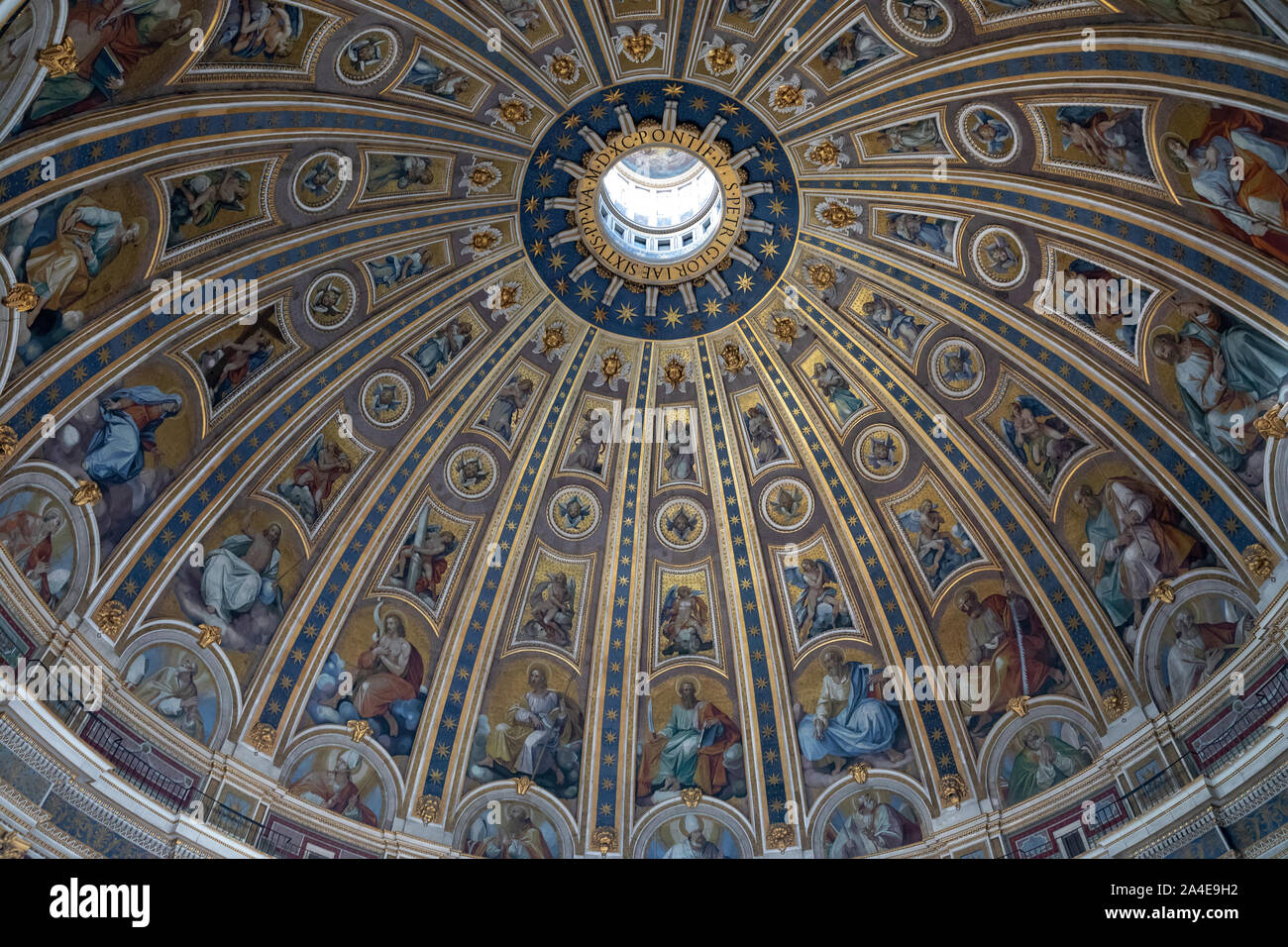 Rome, Italy - June 22, 2018: Interior of cupola of the Papal Basilica ...