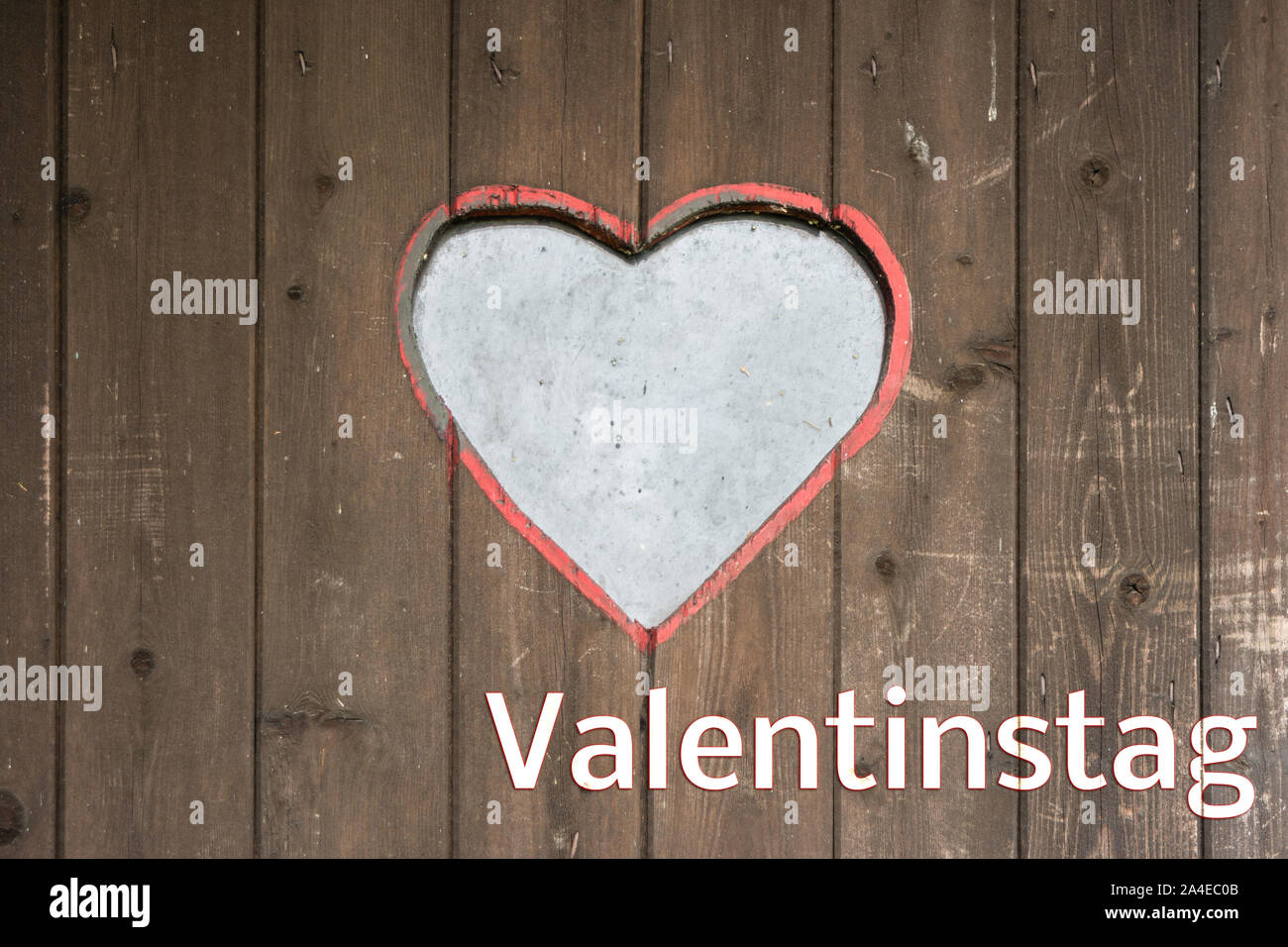 Germany 'Valentinstag' Wooden Heart Template Stock Photo
