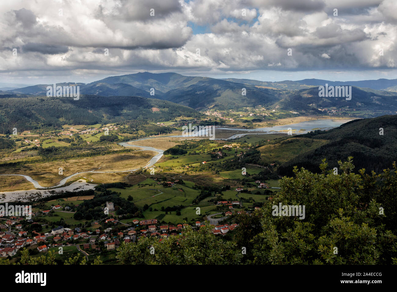 panoramic view of a valley in bizkaia Stock Photo