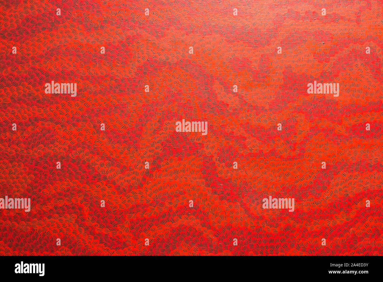 Red dots pattern. Dark and deep abstract geometric pattern Stock Photo