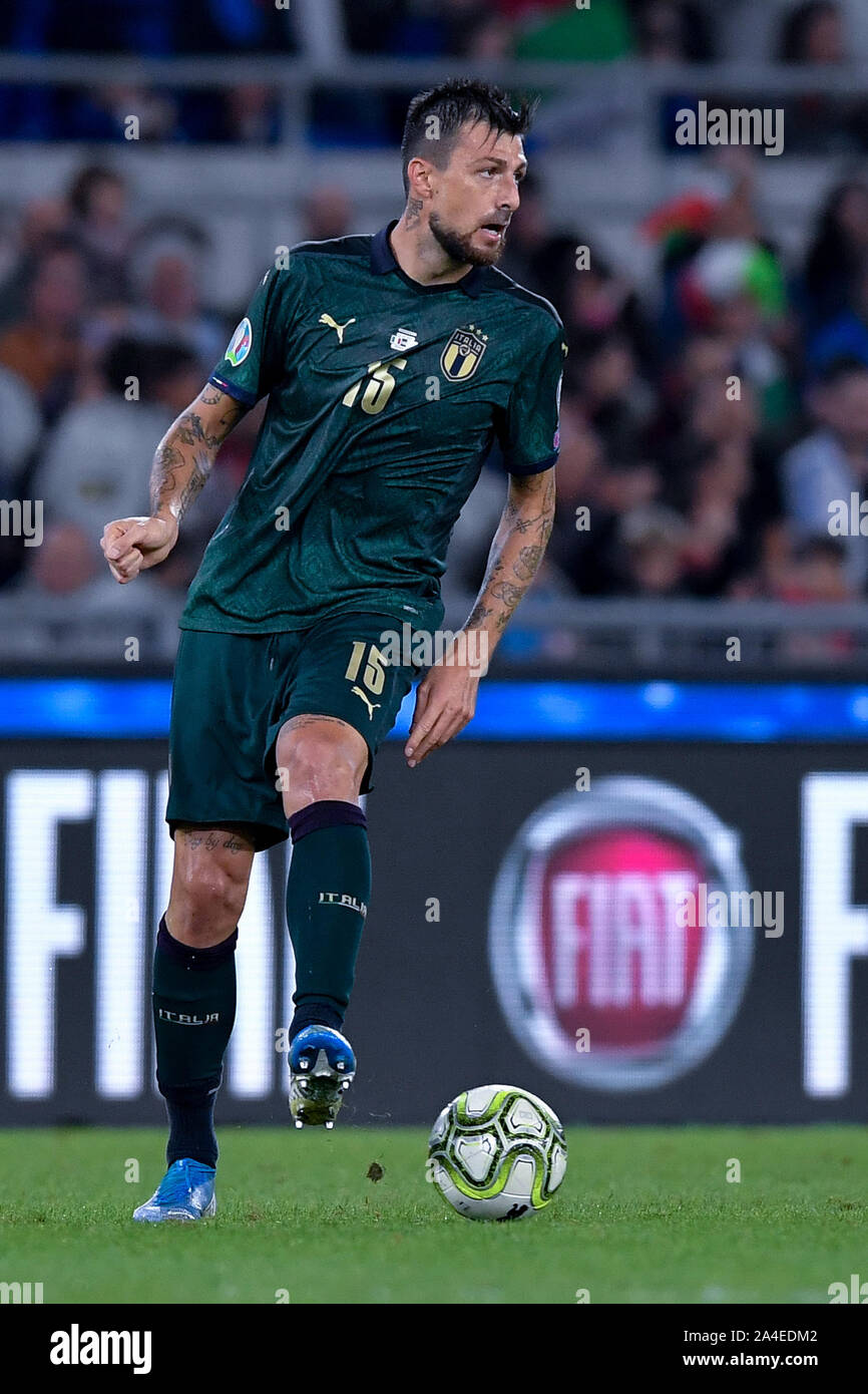 Rome Italy 12th Oct 19 Francesco Acerbi Of Italy During The European Qualifier Group J Match Between Italy And Greece At At Stadio Olimpico Rome Italy On 12 October 19 Photo By