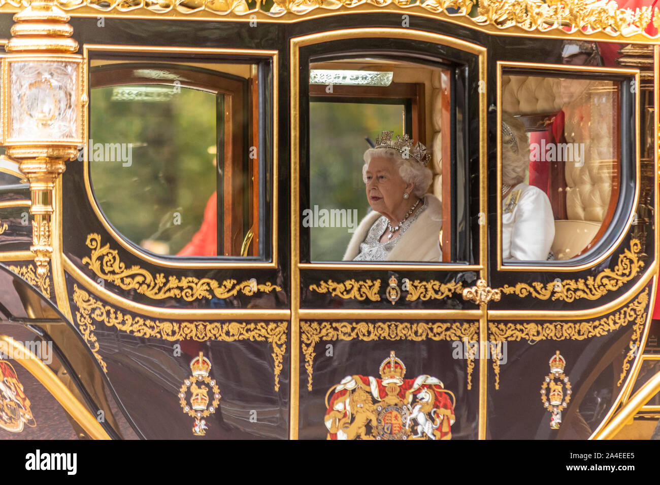 Royal Execcursion The Royal Procession of HM the Queen Elizabeth II escorted by mounted ...