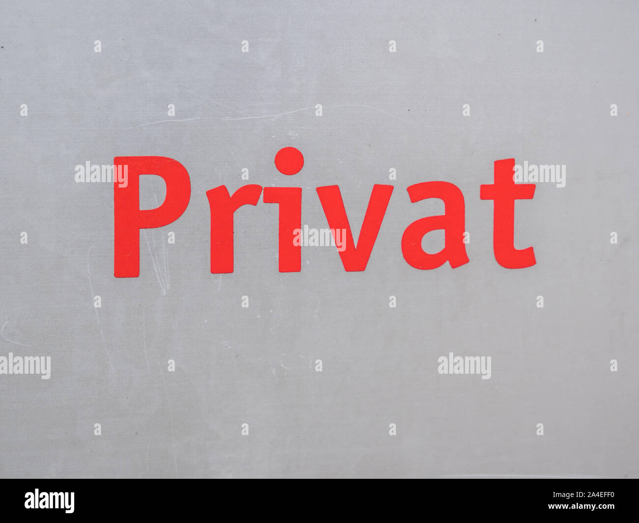 Private warning sign text Stock Photo