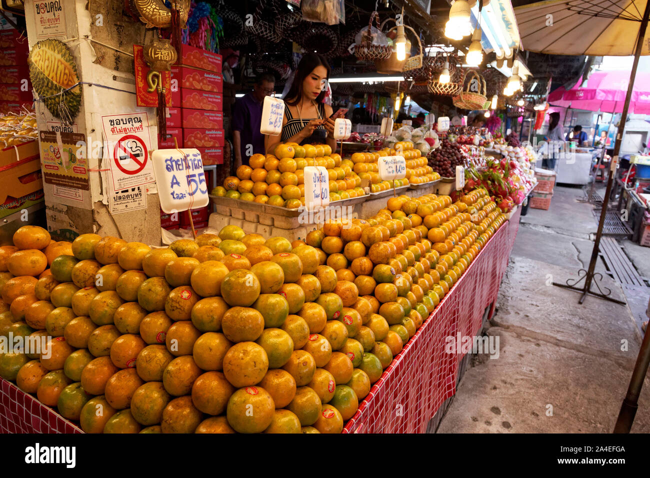 Fruits on a food market in Chiang Mai, Thailand Stock Photo Alamy