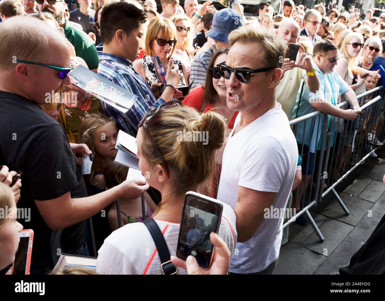 Jason Donovan and fans, London, UK. Stock Photo