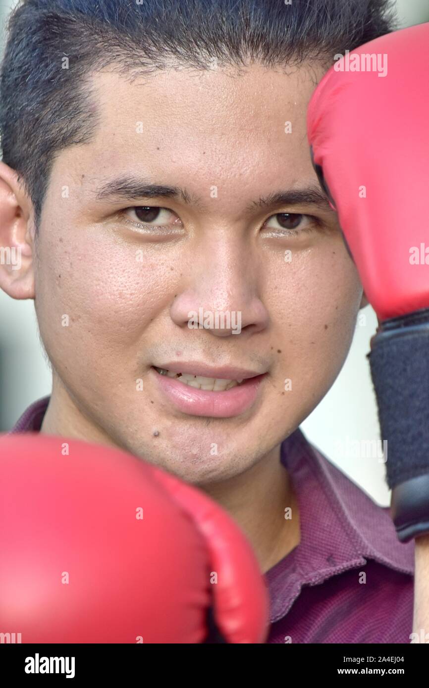 Wearing Boxing Gloves Stock Photo Alamy