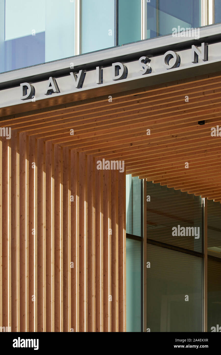 Detail of entrance portal. Davidson House, Reading, United Kingdom