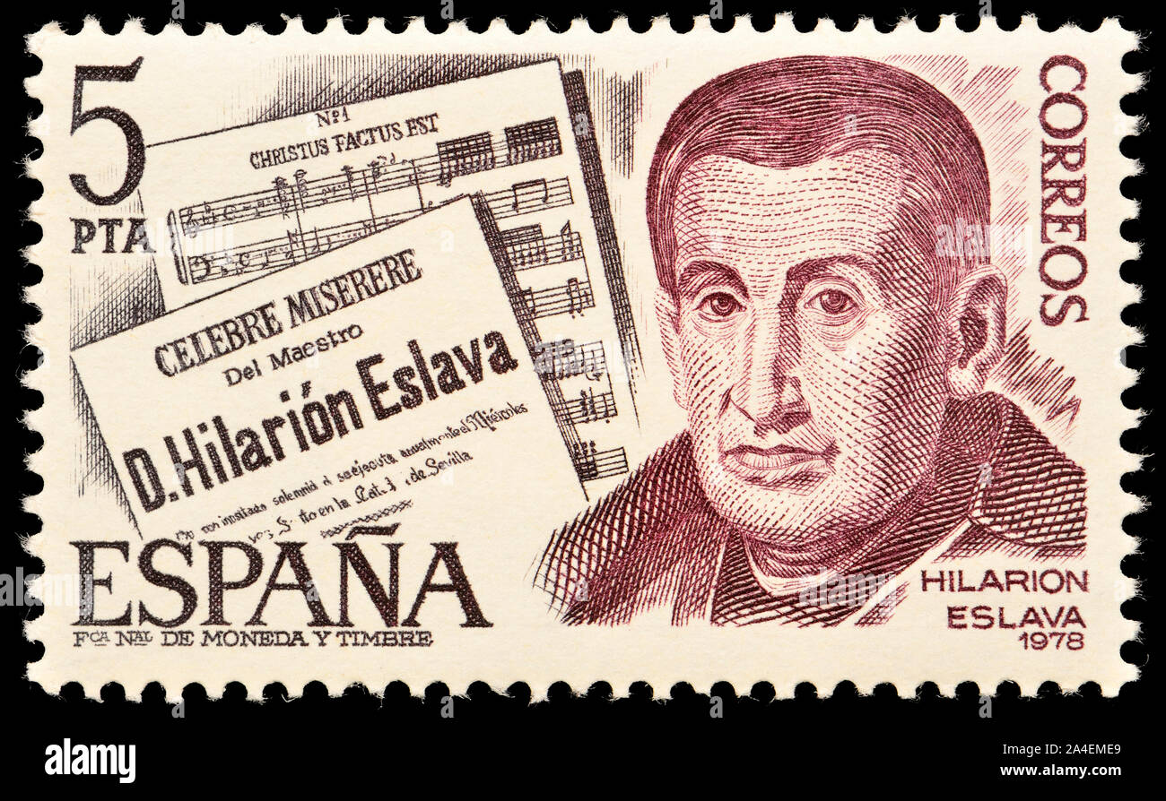Spanish postage stamp (1978) Miguel Hilarión Eslava y Elizondo (1807