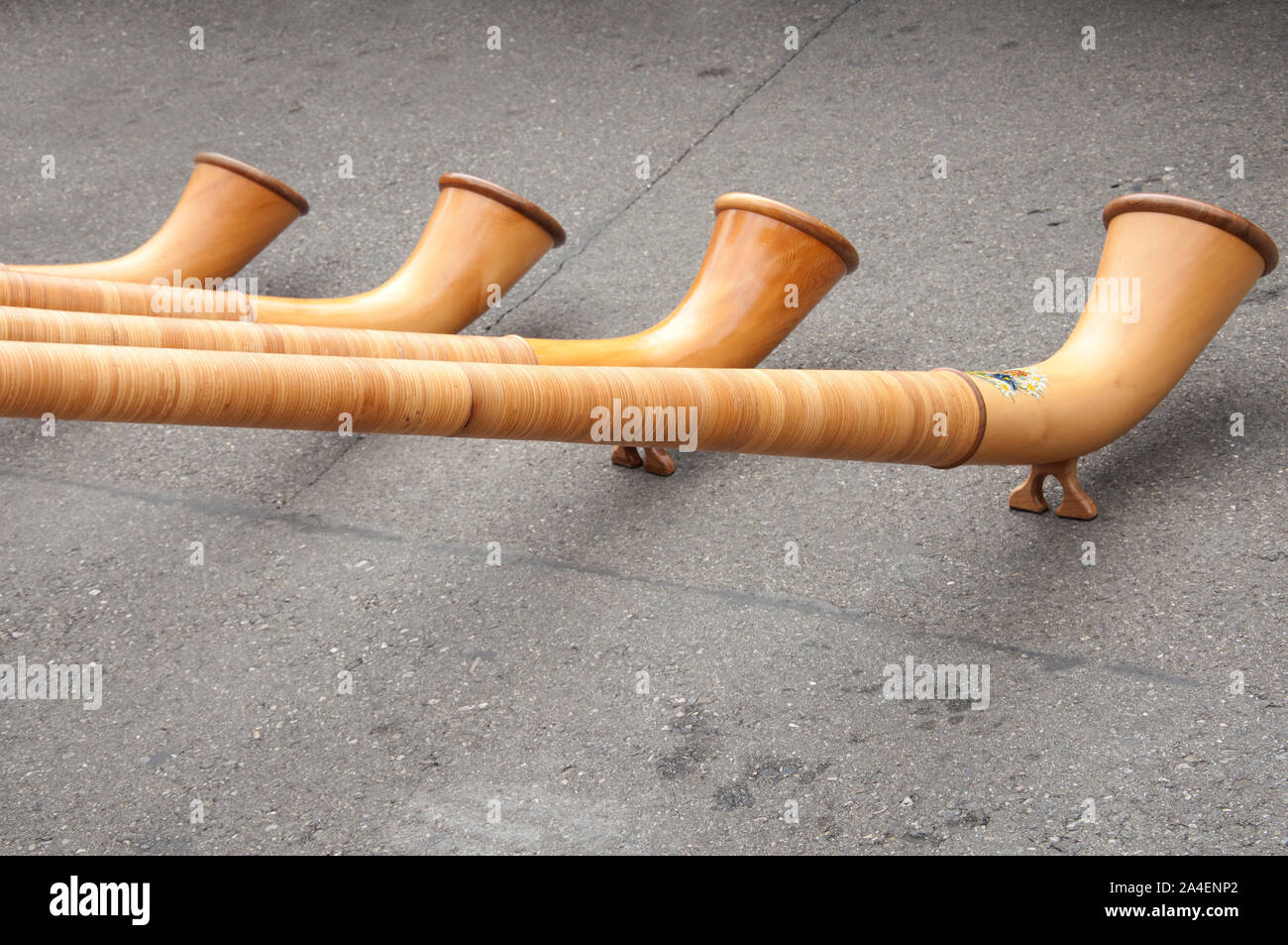 Traditional musical instruments in Switzerland Stock Photo