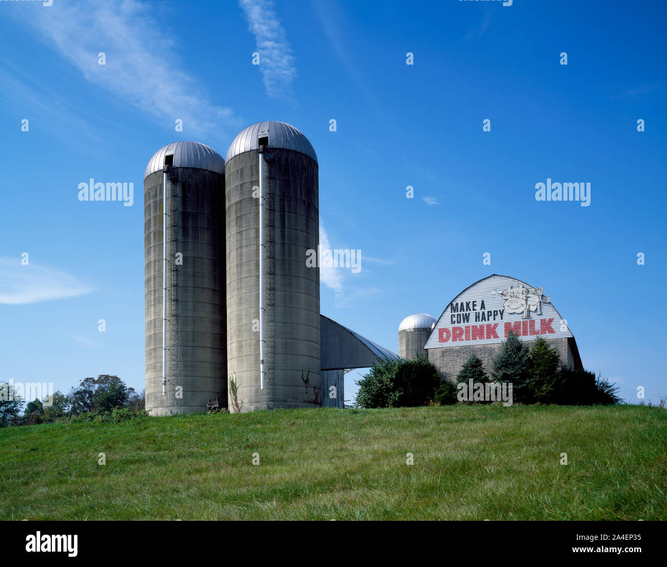 This abandoned dairy farm near Carlisle, Pennsylvania, was once a thriving, advertising-minded operation Stock Photo