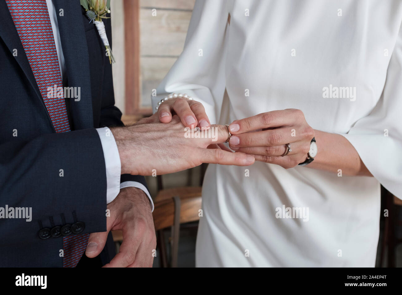 Wedding ring, wedding ceremony Stock Photo