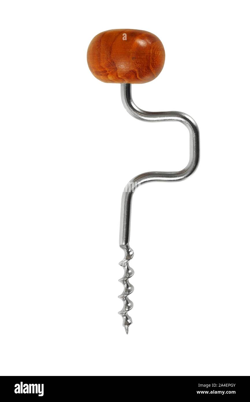 Vintage corkscrew isolated on white background Stock Photo - Alamy