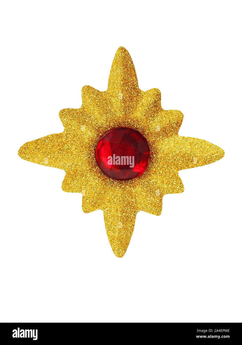 Macro of gold Christmas star isolated on white background Stock Photo ...