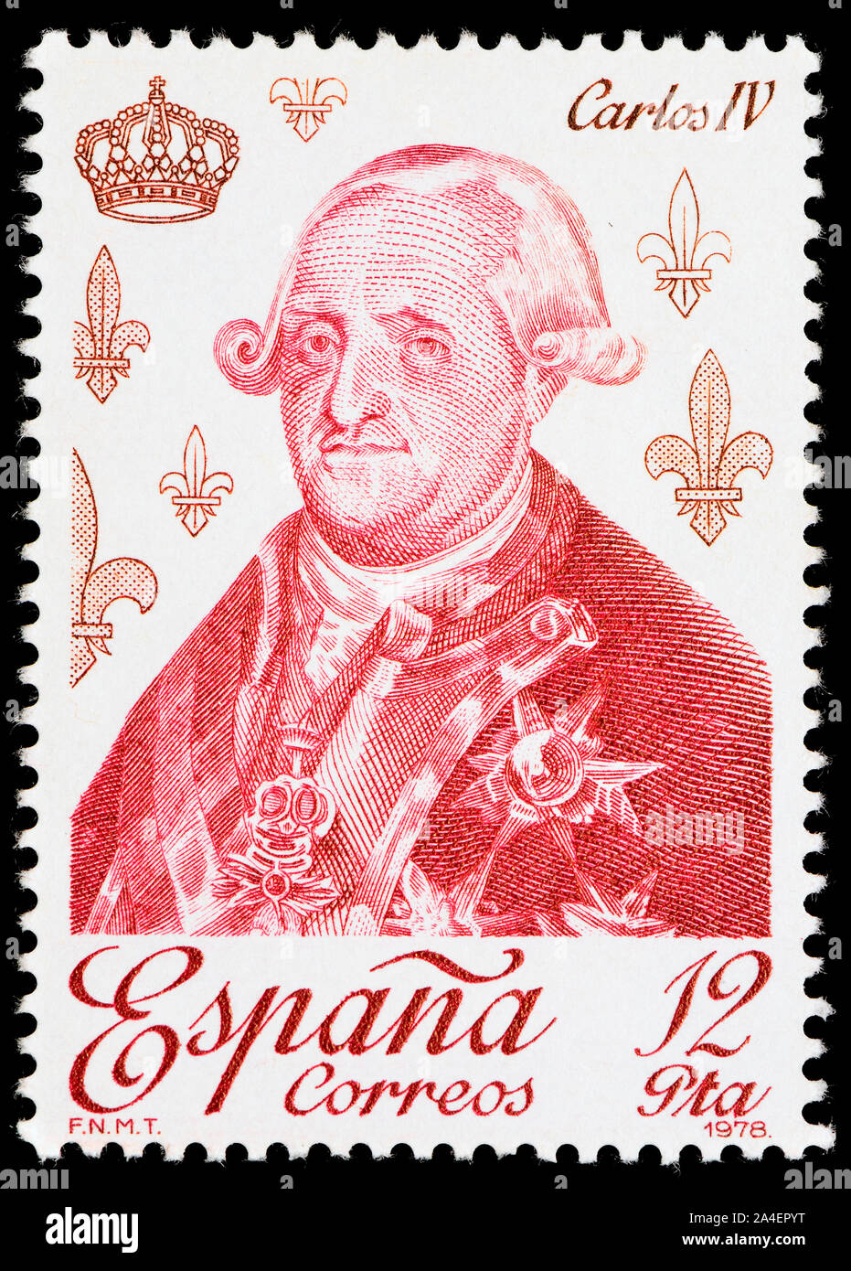 Spanish postage stamp (1978) : King Carlos IV of Spain Stock Photo