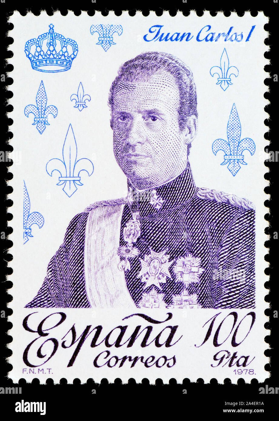 Spanish postage stamp (1978) : King Juan Carlos of Spain Stock Photo