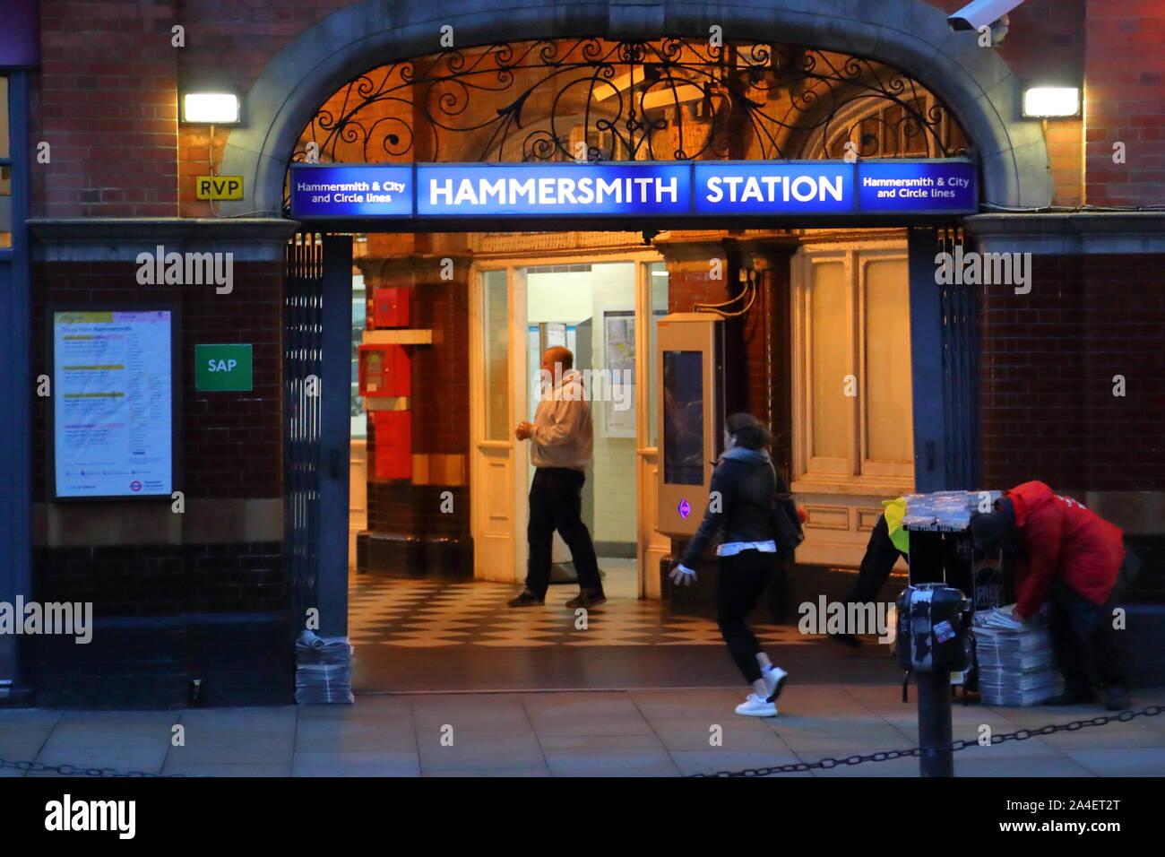 Entrance to Hammersmith Underground Station, London, UK Stock Photo Alamy