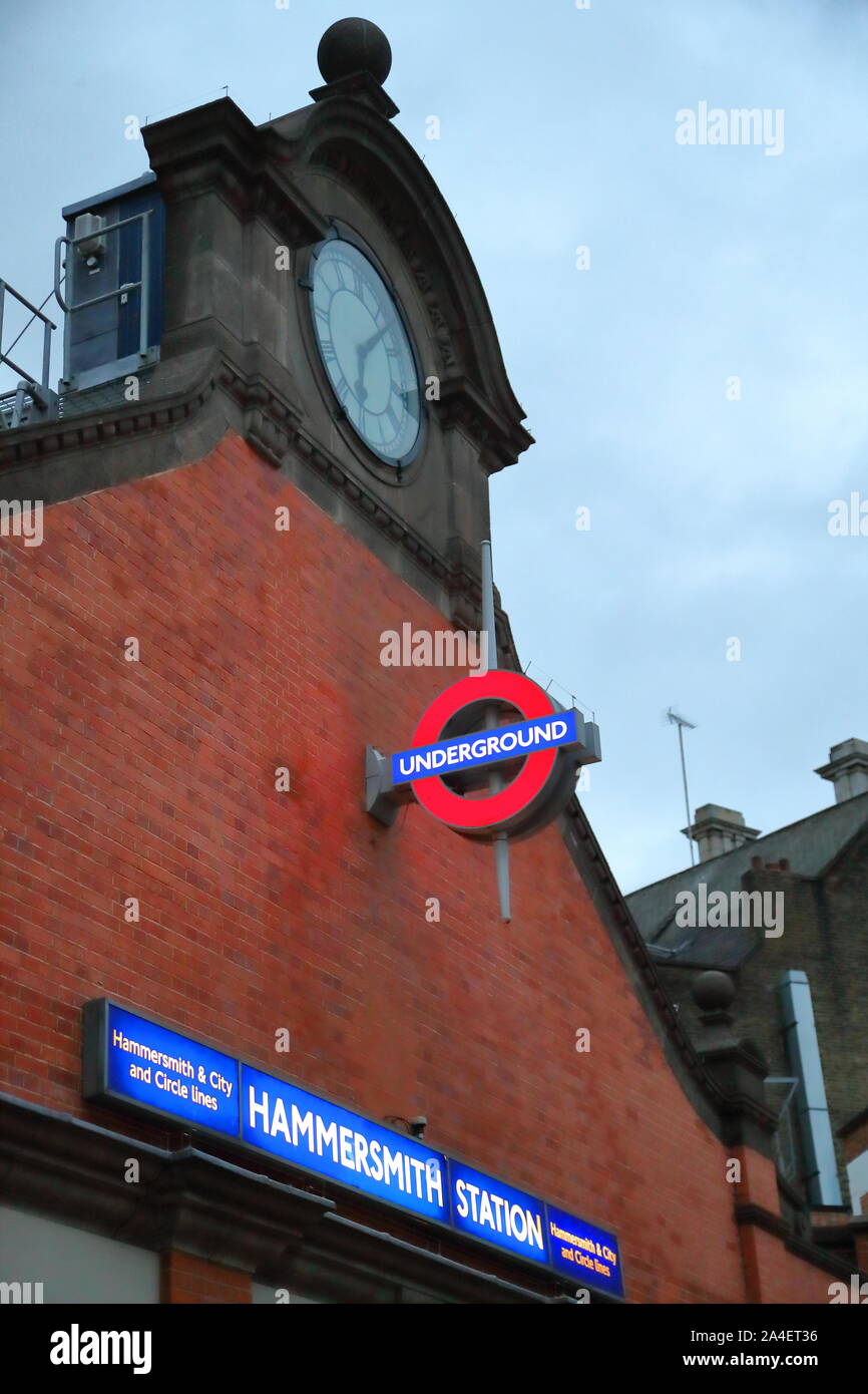 Exterior of Hammersmith Underground Station, London, UK Stock Photo Alamy