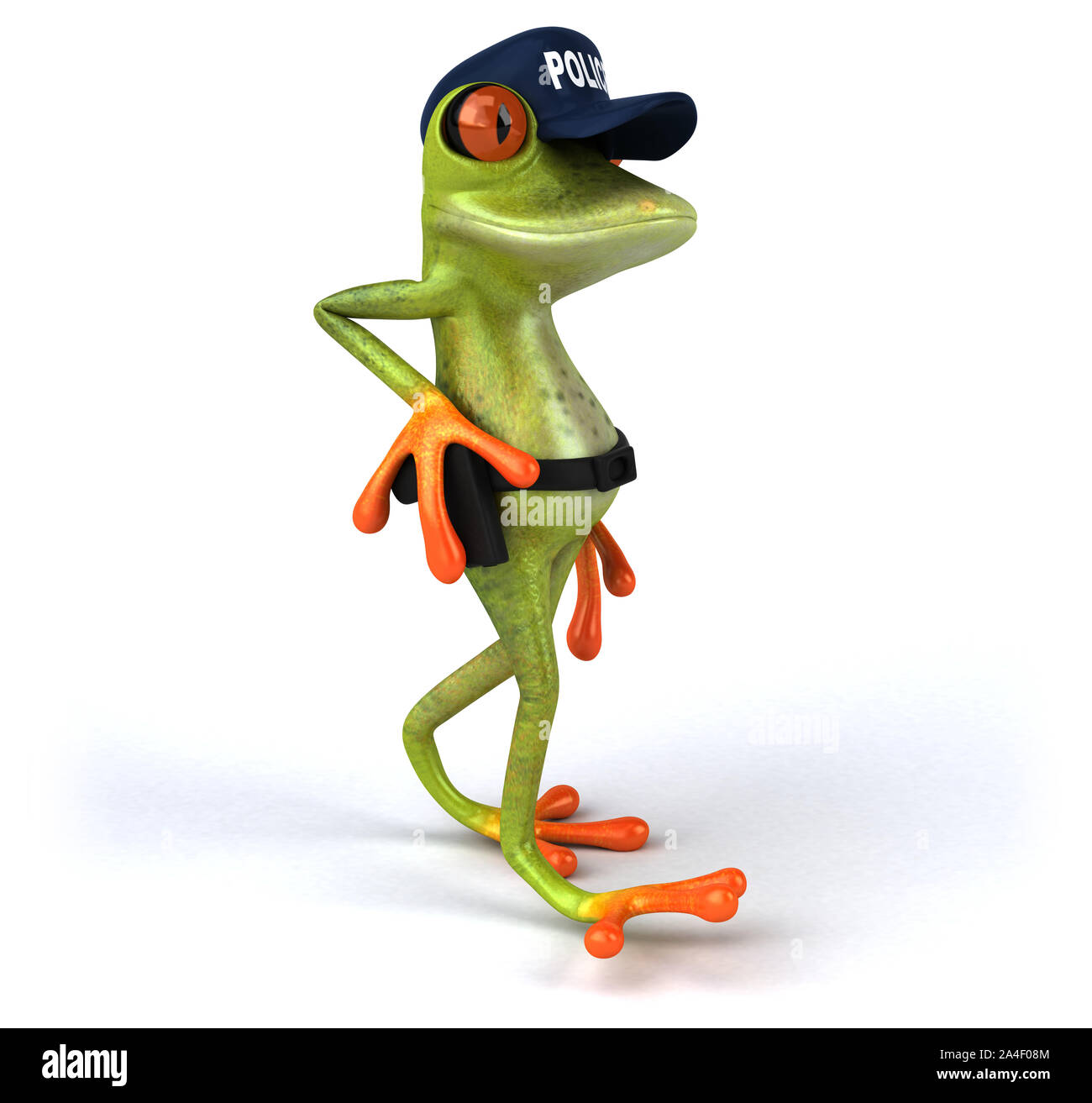 Fun 3D Cartoon frog police officer Stock Photo Alamy