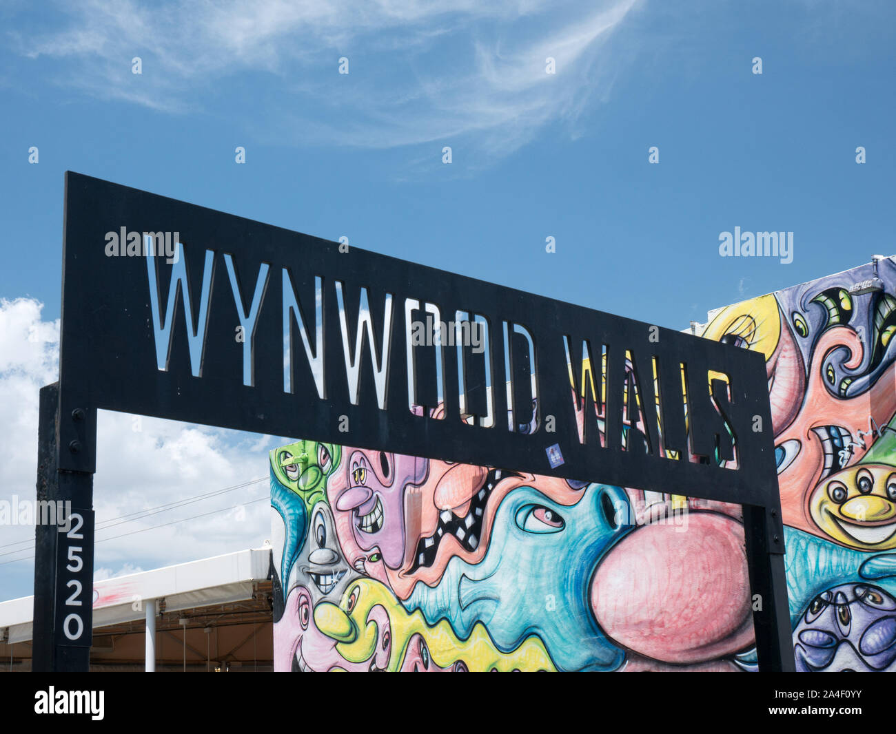 Miami, Florida, USA. August 2019. Art Murals at Wynwood. Wynwood is a neighborhood in Miami Florida which has a strong art culture presence and murals Stock Photo