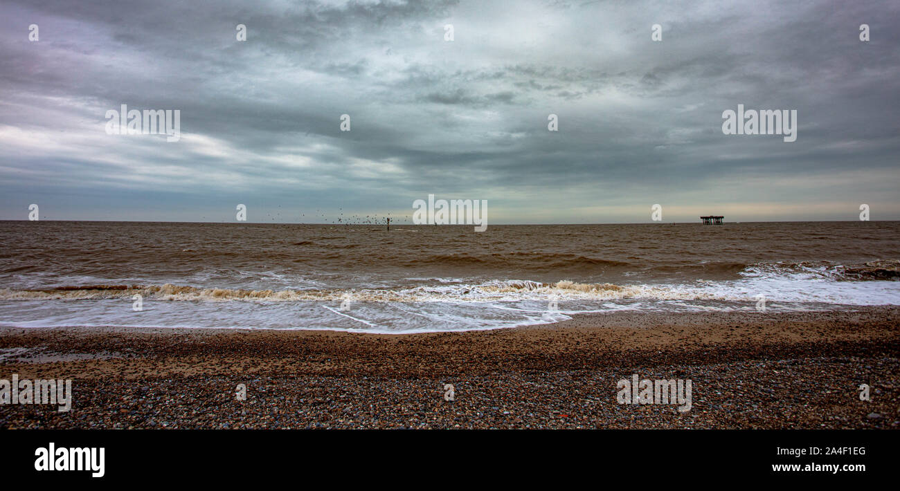 The Sizewell Coast Suffolk in Winter Stock Photo