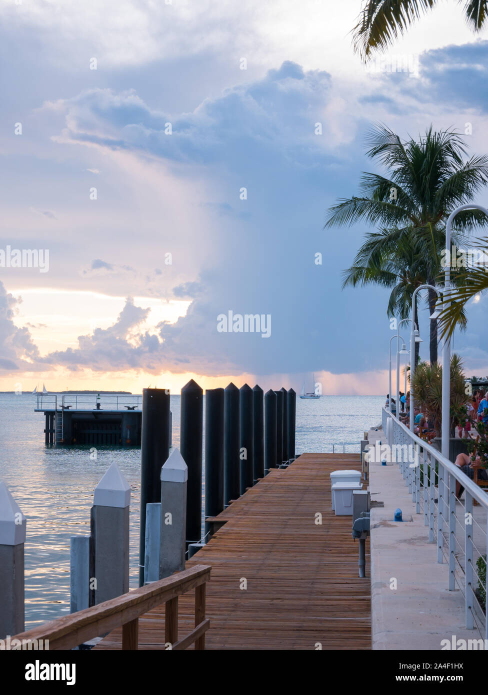 Small dock in Key West, Mallory Square Stock Photo Alamy