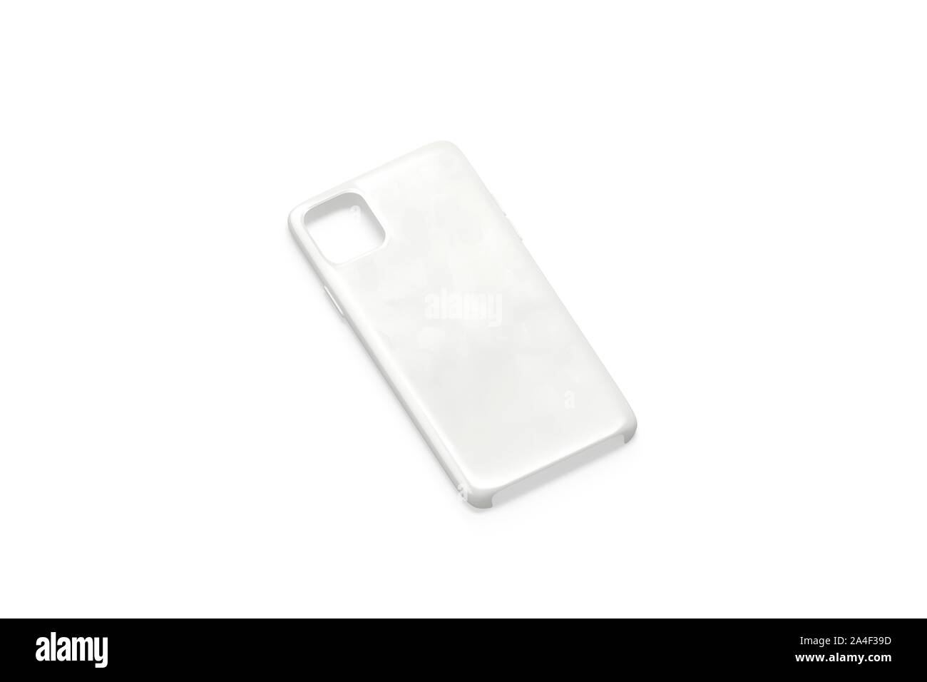 Blank white phone case mock up, side view Stock Photo