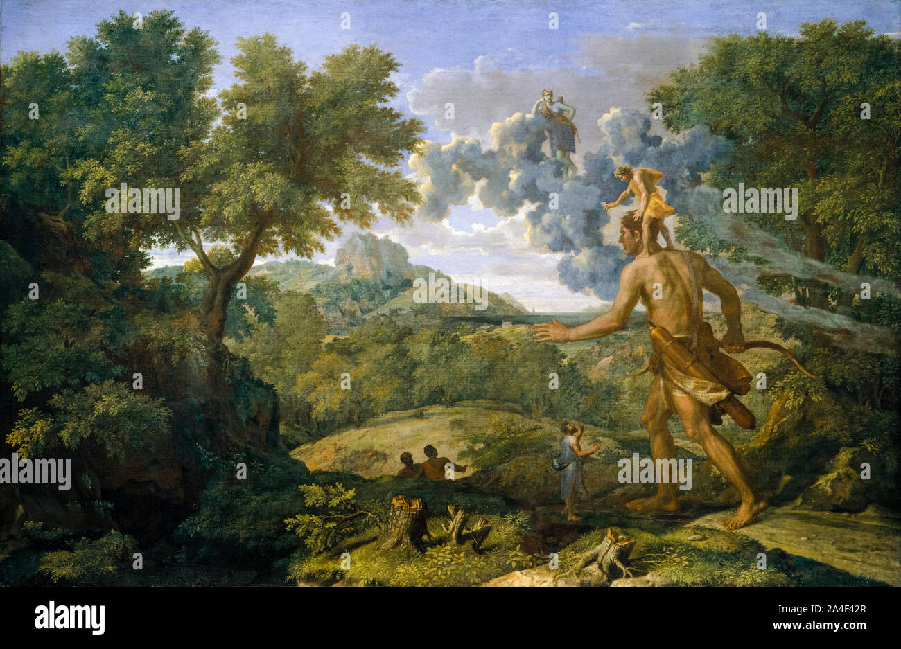 Nicolas Poussin, Blind Orion Searching for the Rising Sun, painting, 1658 Stock Photo