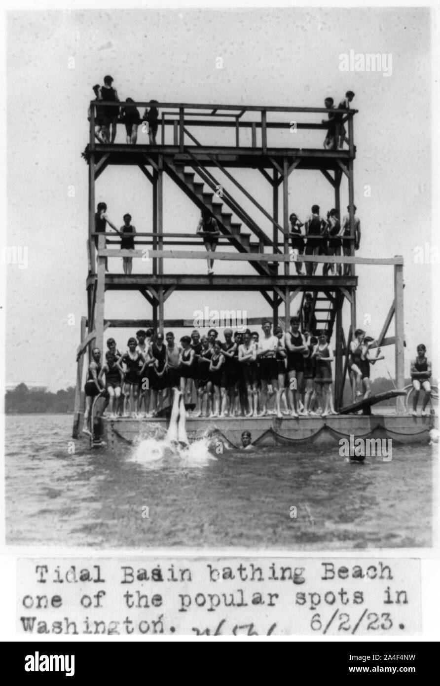 Tidal Basin bathing beach, one of the popular spots in Washington Stock