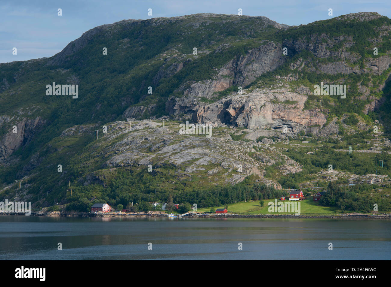 Dramatic scenery along the northwest coast of Norway during a Hurtigruten cruise.  Trondelag, Norway Stock Photo
