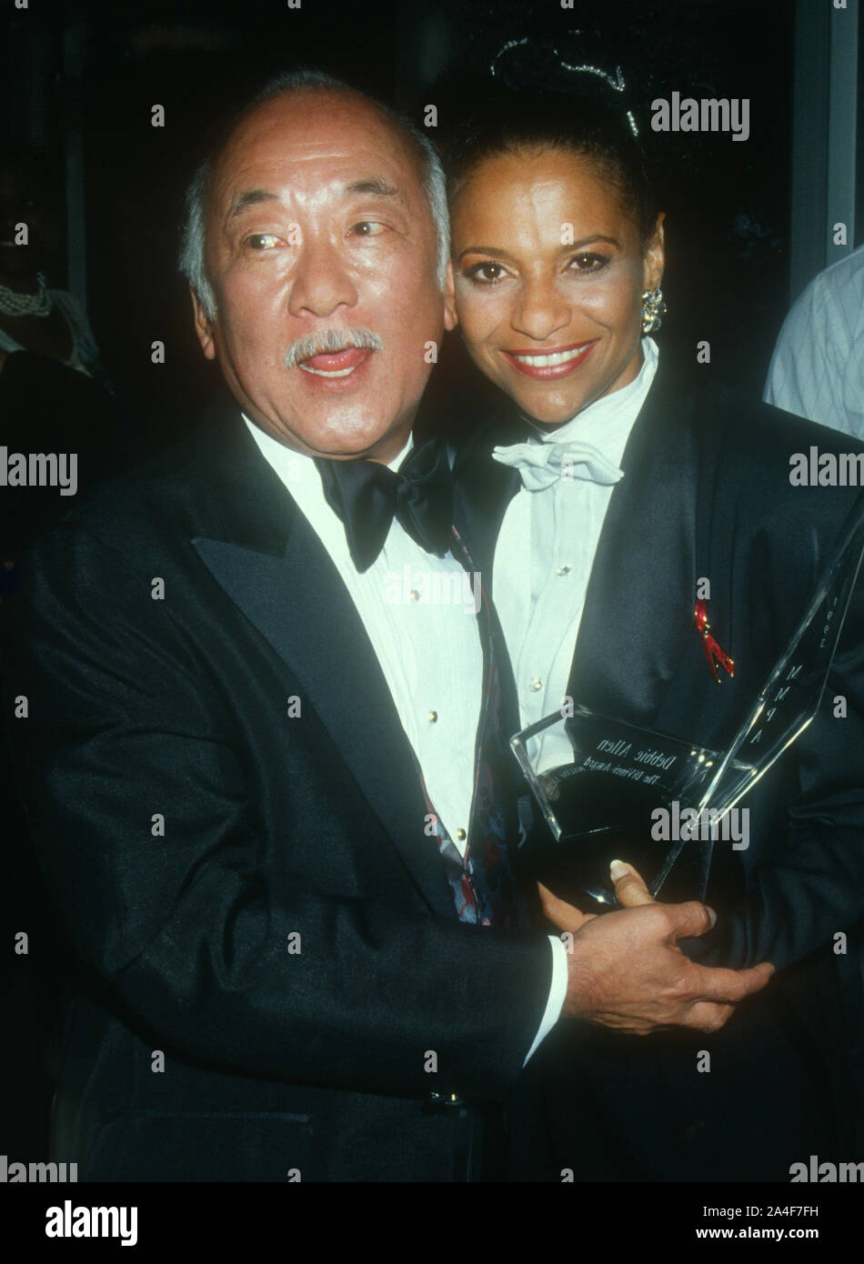 Pat Morita, Debbie Allen, 1992, Photo By Michael Ferguson/PHOTOlink Stock Photo