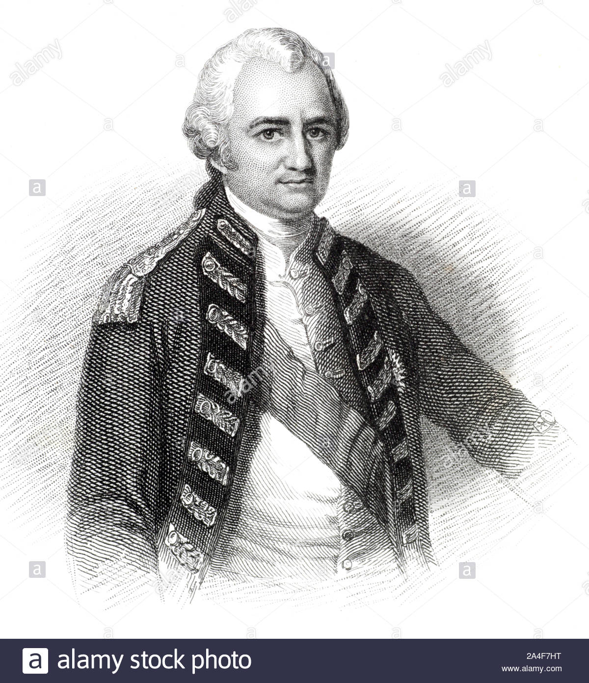 Lord Clive, Major-General Robert Clive 1725 – 1774,1st Baron Clive, Commander-in-Chief of British India mid 1700s, vintage illustration from 1850 Stock Photo