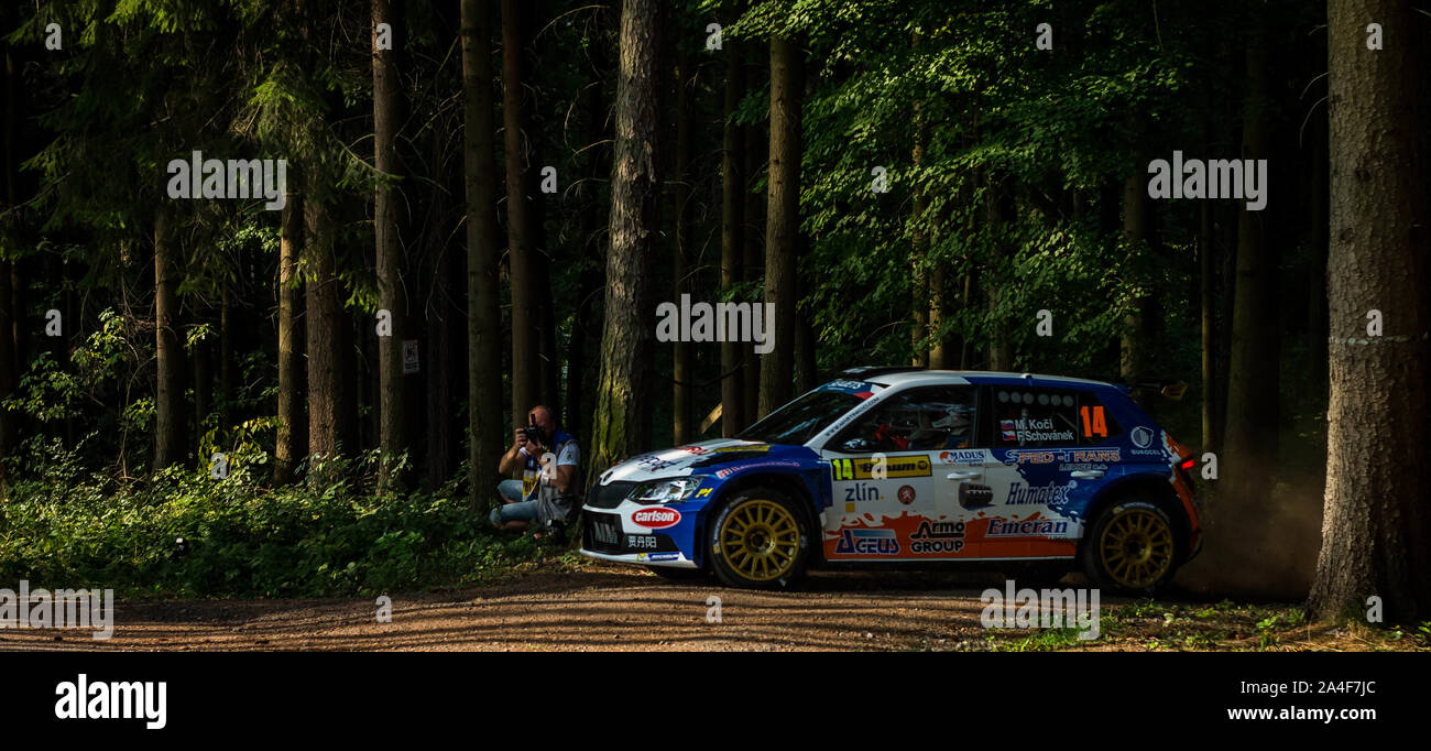 Barum Czech Rally Zlin forest stage Stock Photo - Alamy