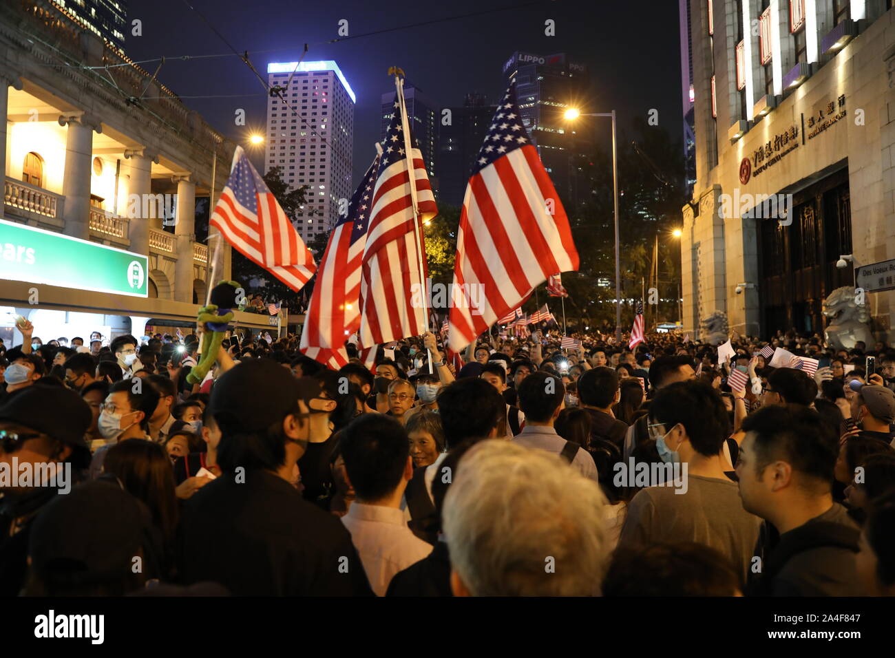 Hong Kong. 14th Oct, 2019. More than 130,000 protesters gathered for a ...