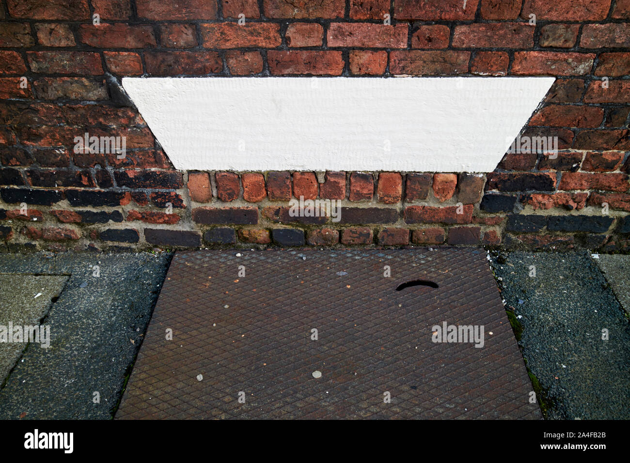 covered over basement window of a townhouse rodney street