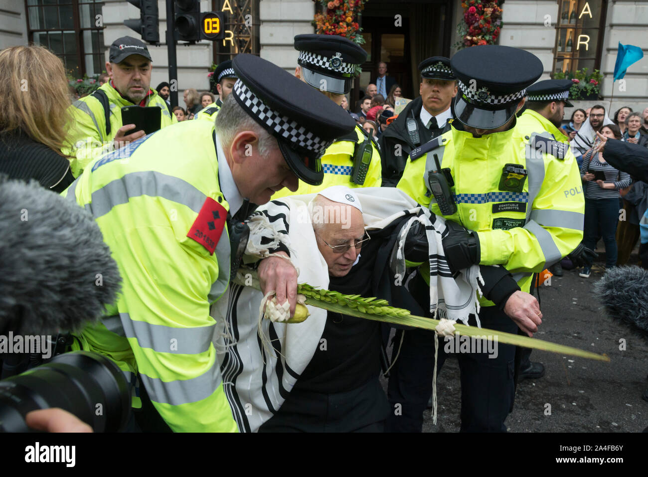 Rabbi arrested at Extinction Rebellion, London Stock Photo